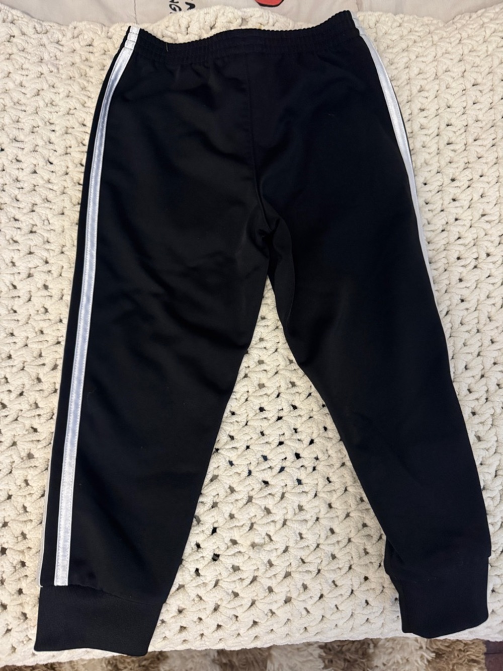 adidas Black Joggers with White Side Stripes - Picture 2 of 2